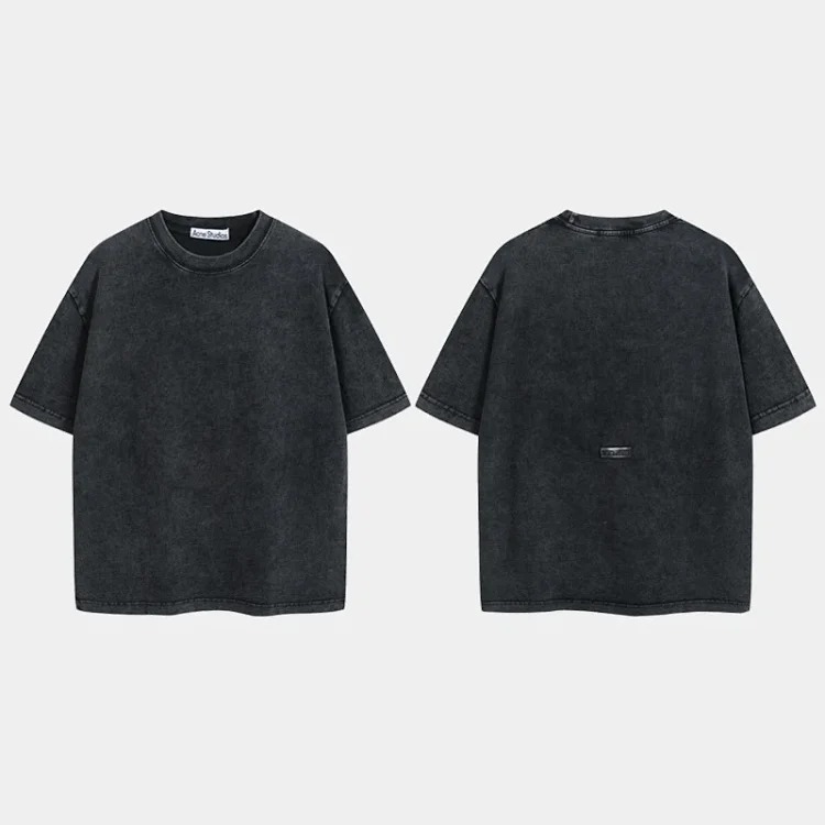 1996 Letter Print Washed and Distressed Light Luxury Loose Men's and Women's Short Sleeve Couple T-Shirt