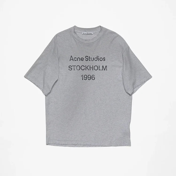 1996 Letter Print Washed and Distressed Light Luxury Loose Men's and Women's Short Sleeve Couple T-Shirt