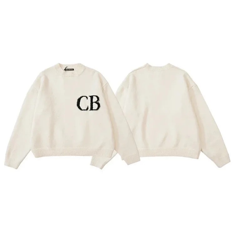 CB letter jacquard loose couple American fashion brand men's and women's knitted sweater