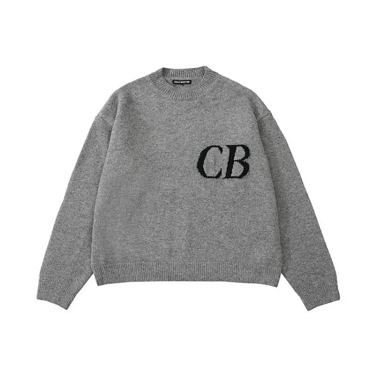 CB letter jacquard loose couple American fashion brand men's and women's knitted sweater