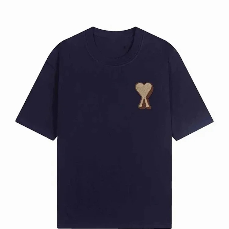 Summer painted love printed round neck short-sleeved versatile loose and breathable T-shirt for men and women