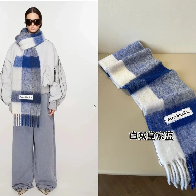 Mohair wool scarf, colorful plaid scarf, gradient wool scarf