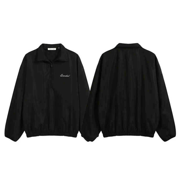 Laminated high street loose zipper jacket windbreaker casual jacket og