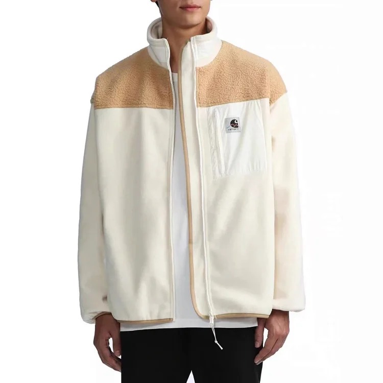 Mountain splicing thickened fleece + sherpa + mesh lining, same style couple jacket for men and women