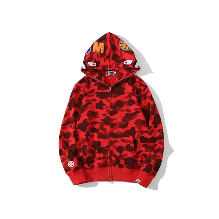Cross-border foreign trade wholesale new camouflage hooded cardigan zipper terry velvet men's and women's sweatshirt jacket trendy