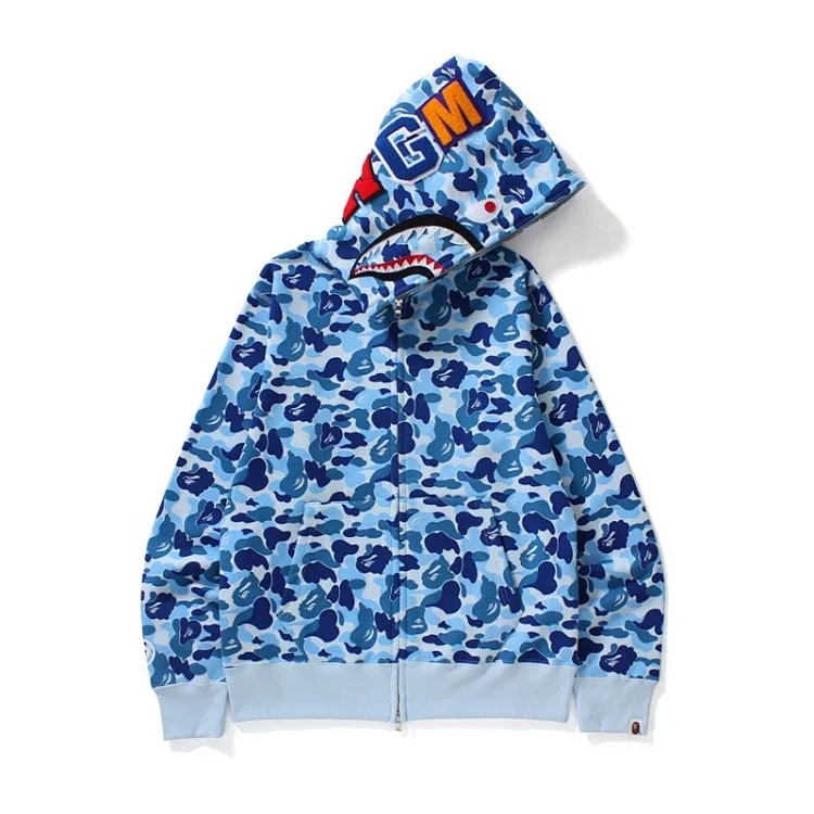 Cross-border foreign trade wholesale new camouflage hooded cardigan zipper terry velvet men's and women's sweatshirt jacket trendy
