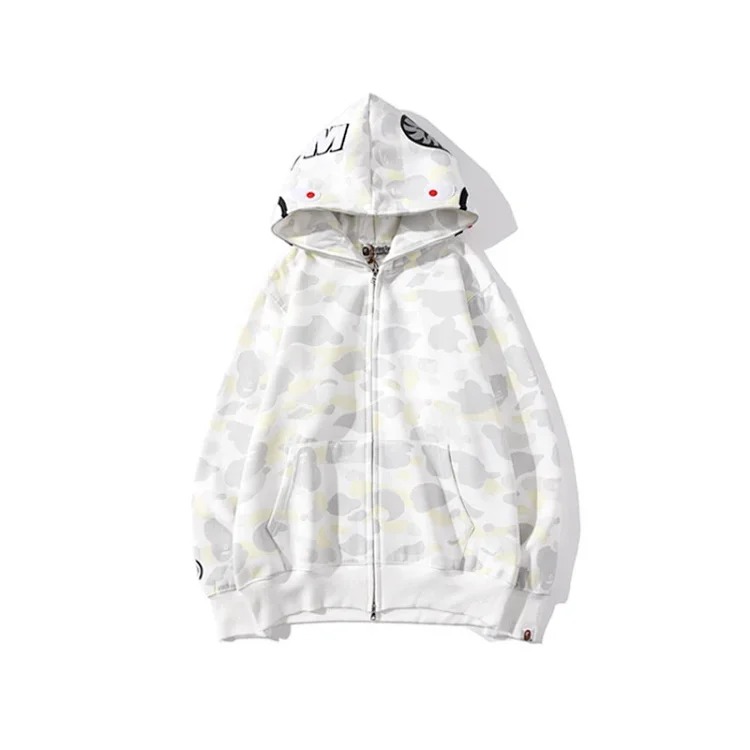 Cross-border foreign trade wholesale new camouflage hooded cardigan zipper terry velvet men's and women's sweatshirt jacket trendy