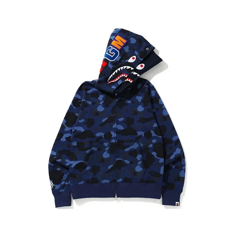 Cross-border foreign trade wholesale new camouflage hooded cardigan zipper terry velvet men's and women's sweatshirt jacket trendy