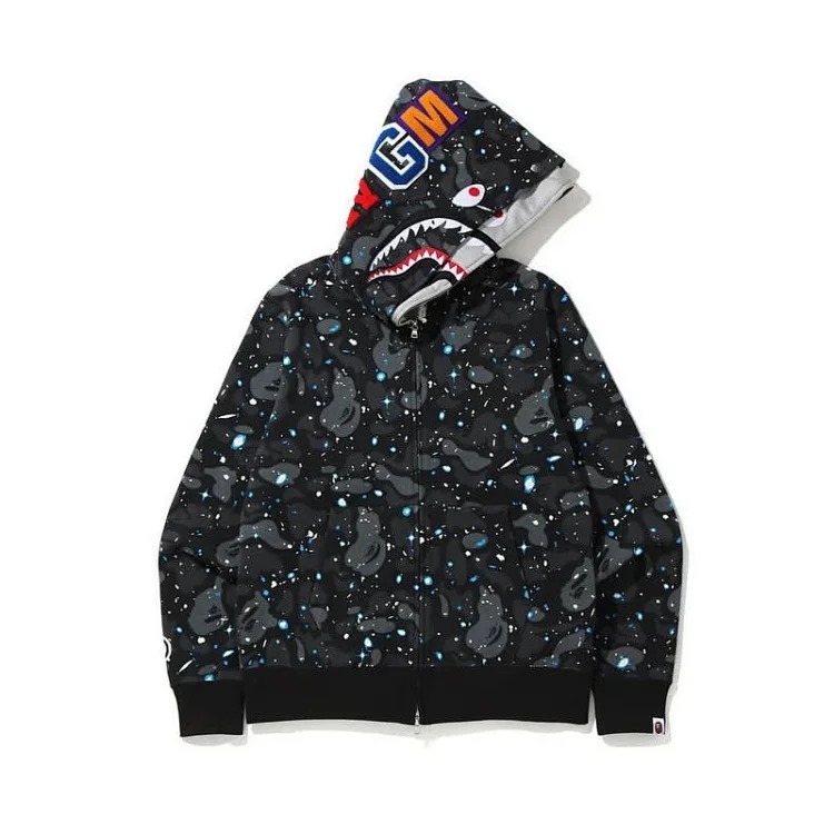Cross-border foreign trade wholesale new camouflage hooded cardigan zipper terry velvet men's and women's sweatshirt jacket trendy