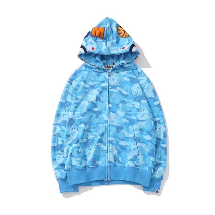 Cross-border foreign trade wholesale new camouflage hooded cardigan zipper terry velvet men's and women's sweatshirt jacket trendy