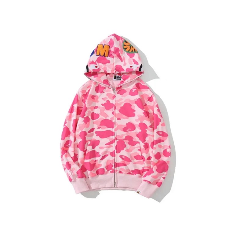 Cross-border foreign trade wholesale new camouflage hooded cardigan zipper terry velvet men's and women's sweatshirt jacket trendy