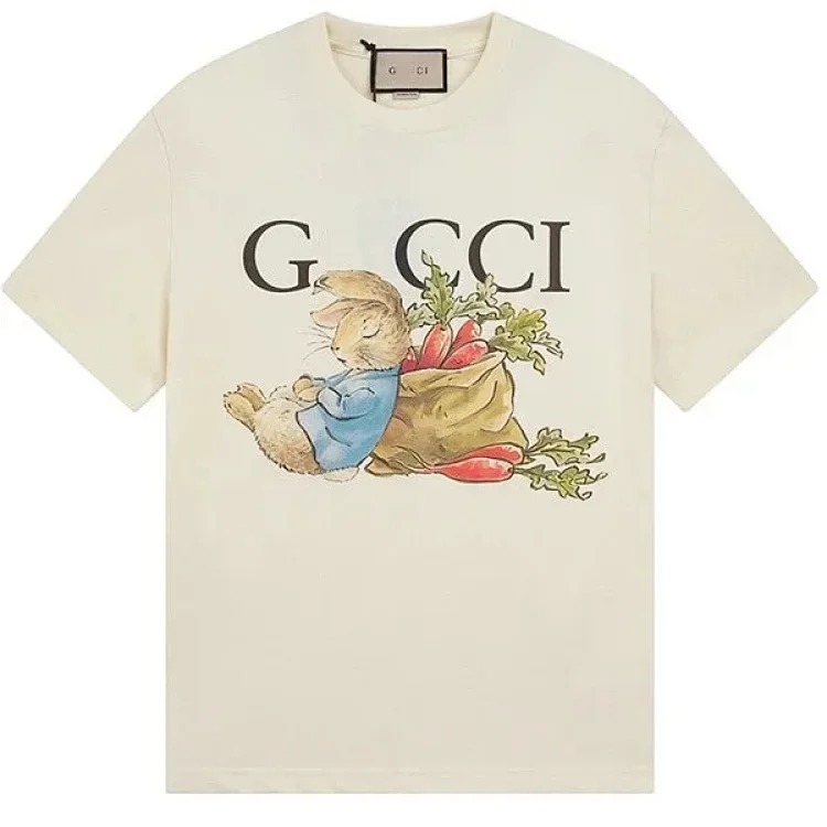 Cross-border 25SS new interesting Peter Rabbit series printed short-sleeved T-shirts for couples, versatile