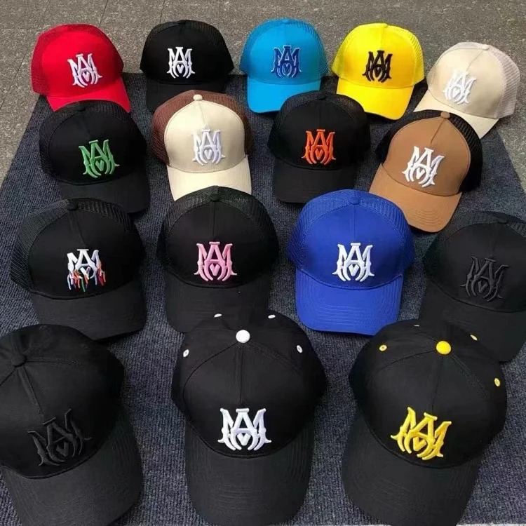 2025 American cross-border AMIR hat baseball cap embroidered distressed high visor peaked cap one piece wholesale