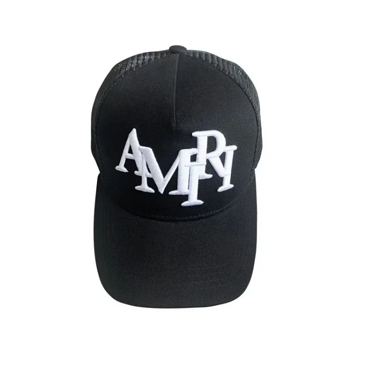 2025 American cross-border AMIR hat baseball cap embroidered distressed high visor peaked cap one piece wholesale