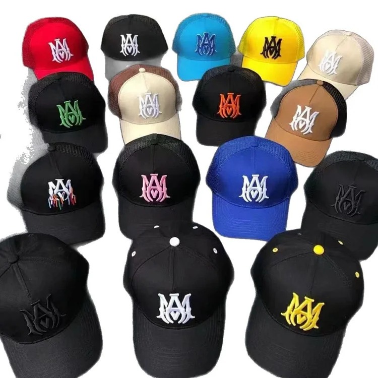 2025 American cross-border AMIR hat baseball cap embroidered distressed high visor peaked cap one piece wholesale