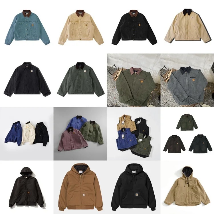Canvas American Lapel Work Jacket Classic Detroit Trendy Hooded Top for Men and Women