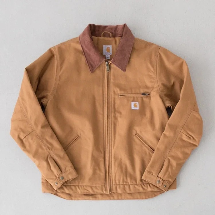 Canvas American Lapel Work Jacket Classic Detroit Trendy Hooded Top for Men and Women