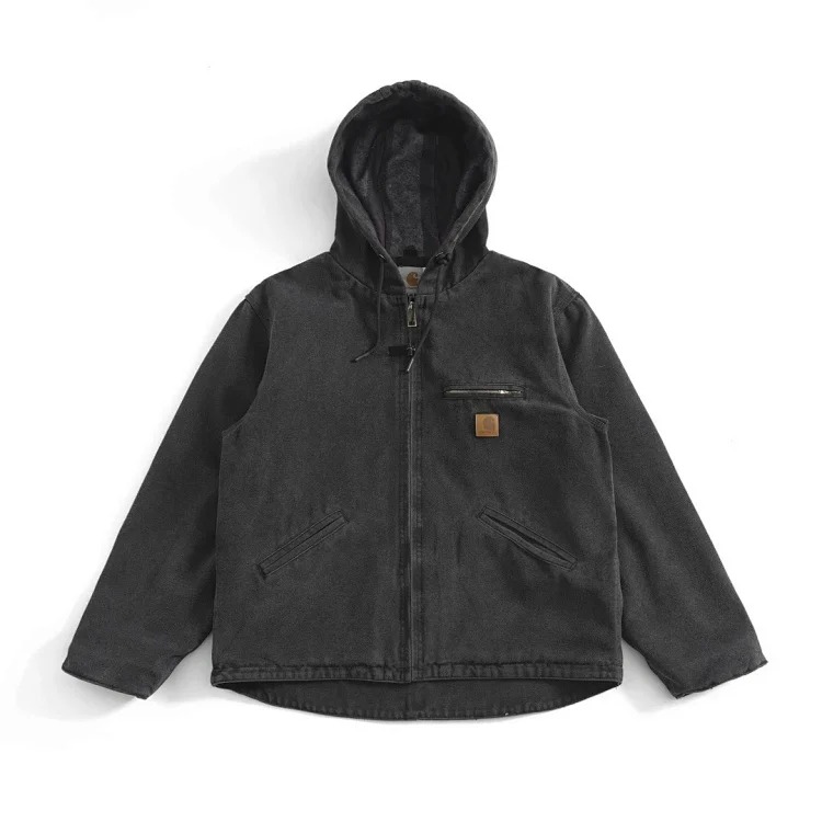 Canvas American Lapel Work Jacket Classic Detroit Trendy Hooded Top for Men and Women