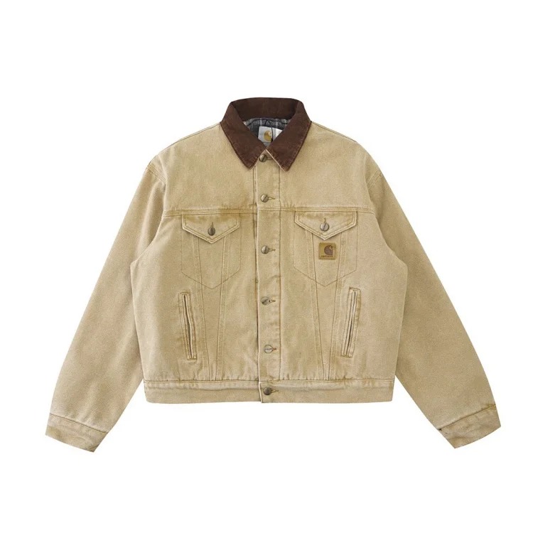 Canvas American Lapel Work Jacket Classic Detroit Trendy Hooded Top for Men and Women