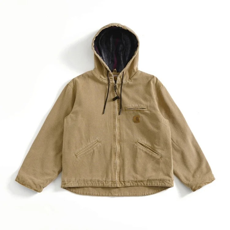 Canvas American Lapel Work Jacket Classic Detroit Trendy Hooded Top for Men and Women