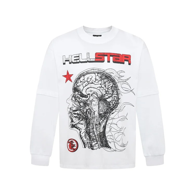 Distressed washed casual loose bottoming long-sleeved round neck T-shirt for men and women