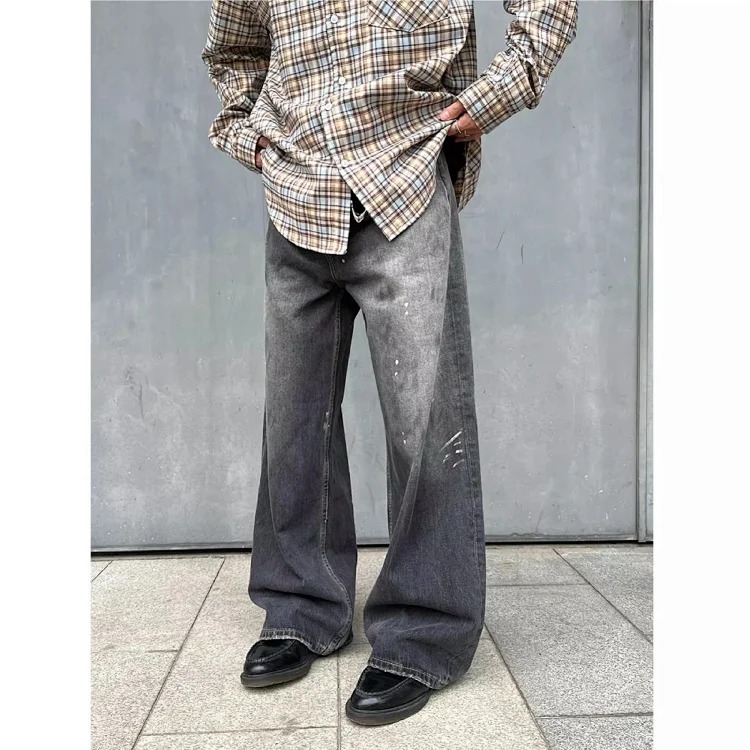 Splashed Ink Jeans Retro Straight Leg Loose Boys Jeans