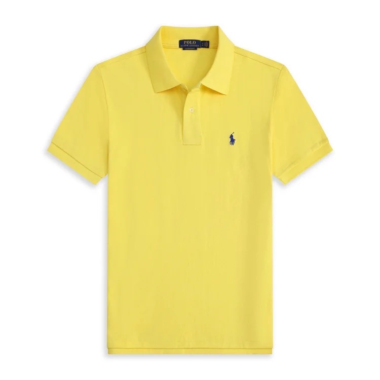 Casual short-sleeved T-shirt with loose embroidered lapel
