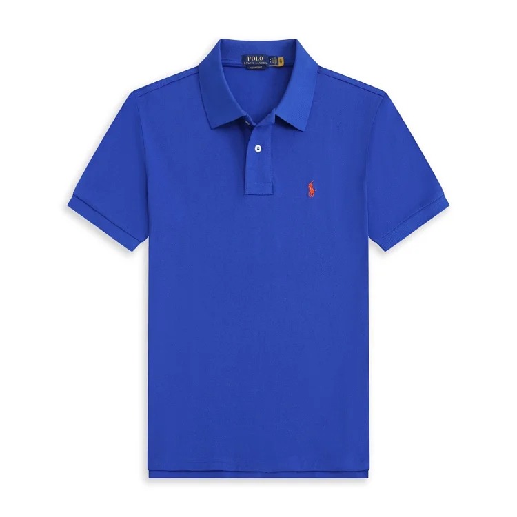 Casual short-sleeved T-shirt with loose embroidered lapel