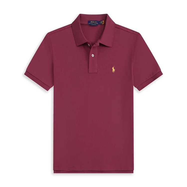 Casual short-sleeved T-shirt with loose embroidered lapel