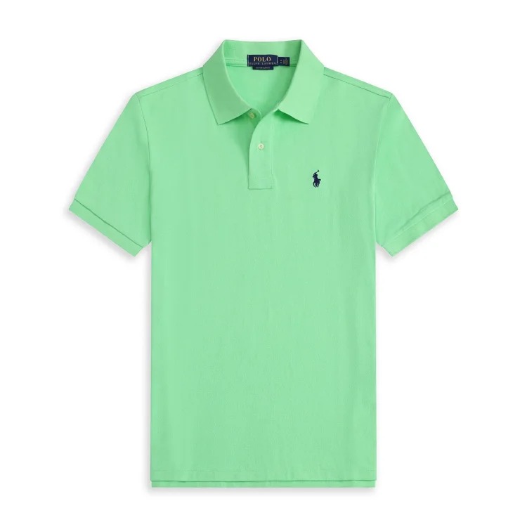 Casual short-sleeved T-shirt with loose embroidered lapel
