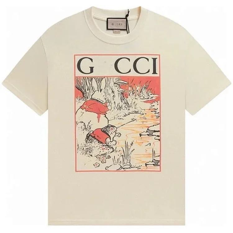 Cross-border 25SS new interesting Peter Rabbit series printed short-sleeved T-shirts for couples, versatile