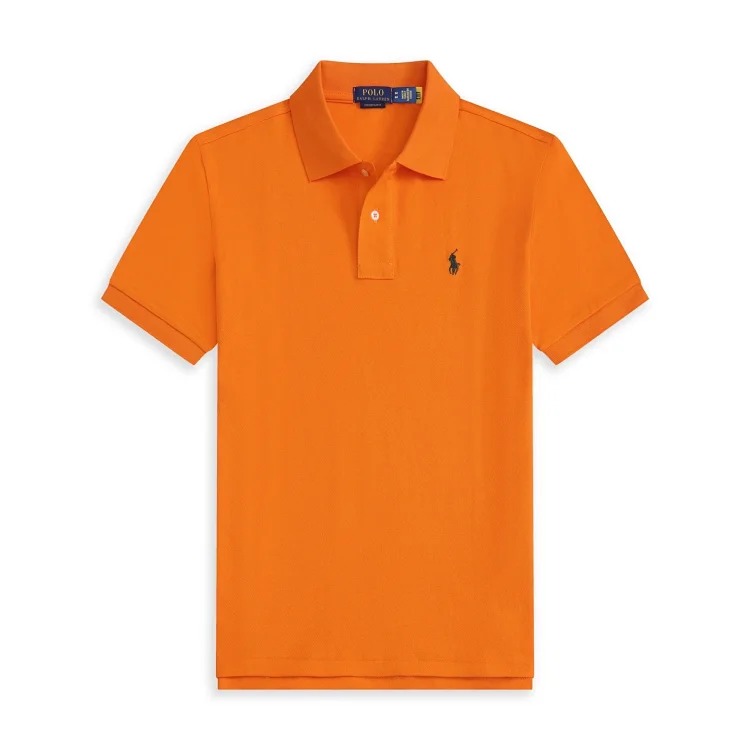 Casual short-sleeved T-shirt with loose embroidered lapel