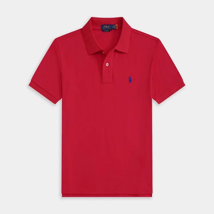 Casual short-sleeved T-shirt with loose embroidered lapel