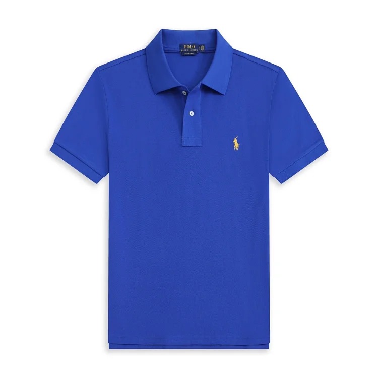 Casual short-sleeved T-shirt with loose embroidered lapel