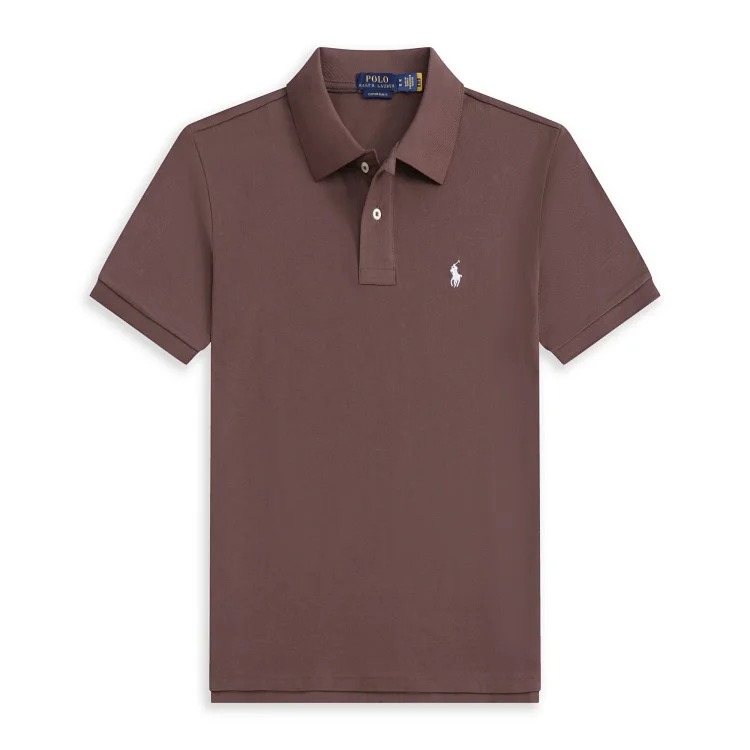 Casual short-sleeved T-shirt with loose embroidered lapel