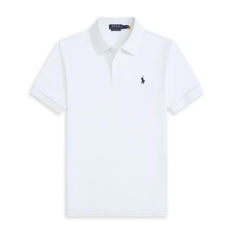 Casual short-sleeved T-shirt with loose embroidered lapel