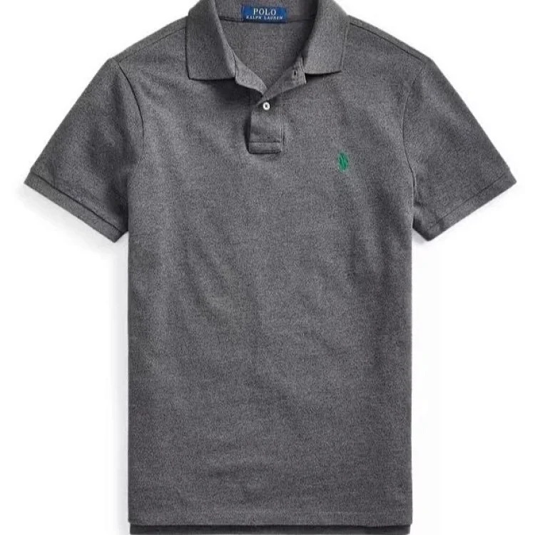 Casual short-sleeved T-shirt with loose embroidered lapel
