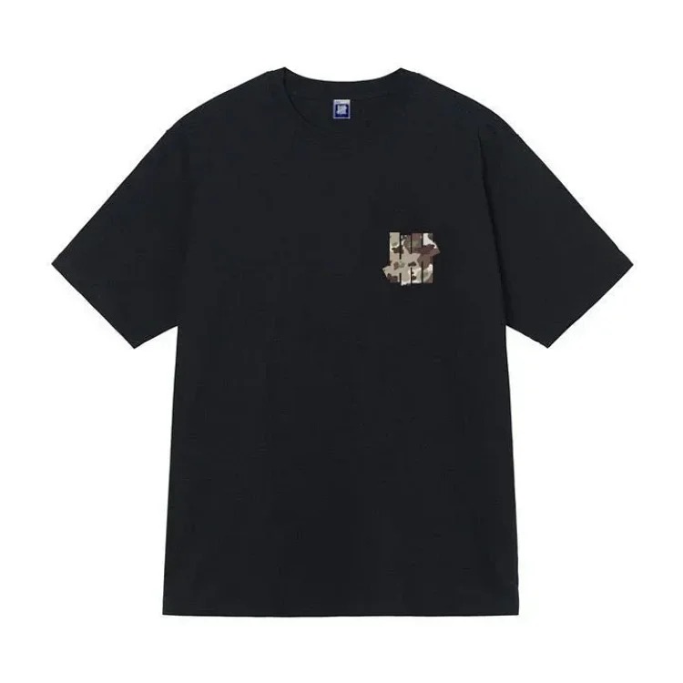Undefeated Five Stripes Round Neck Short Sleeve UNDEFEATED Inkjet LOGO Printed Loose T-shirt for Men and Women Couples Trendy