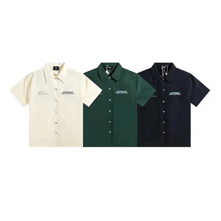 Cross-border supply American niche REPRESENT casual shirt short-sleeved loose shorts trendy brand suit for men