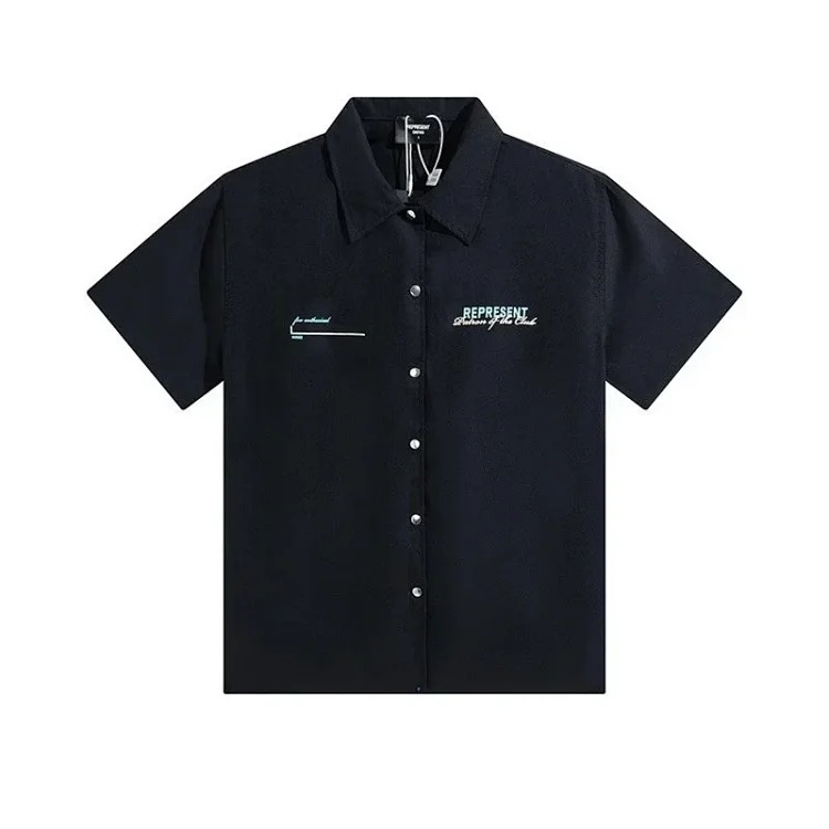 Cross-border supply American niche REPRESENT casual shirt short-sleeved loose shorts trendy brand suit for men