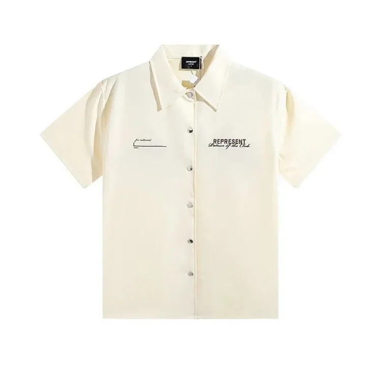 Cross-border supply American niche REPRESENT casual shirt short-sleeved loose shorts trendy brand suit for men