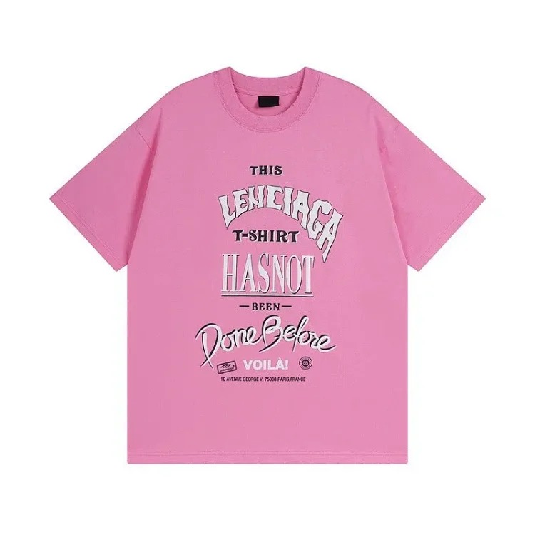 American trendy BALENCI*GA/Paris letter printed round neck short-sleeved T-shirt for men, new handsome and versatile top