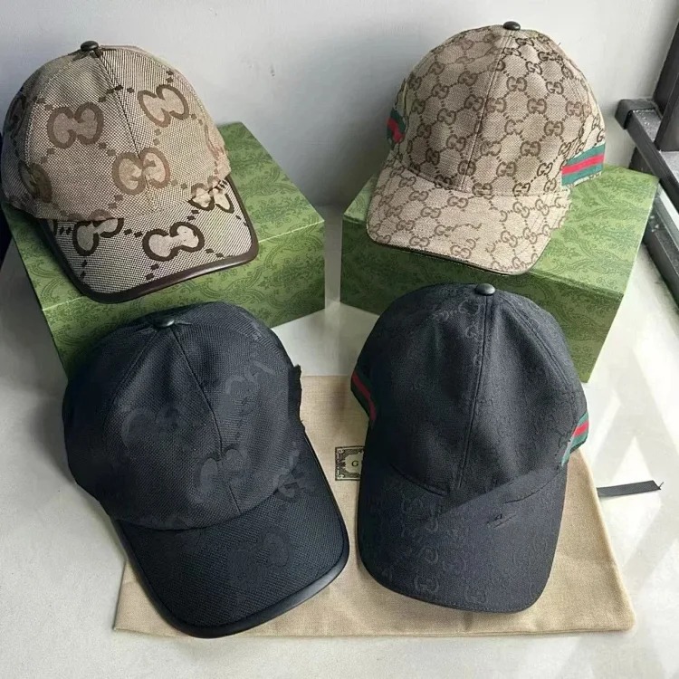 Gucci Peaked cap spring and summer ins Korean style trendy baseball cap double G pattern fashionable casual hat for men and women new versatile