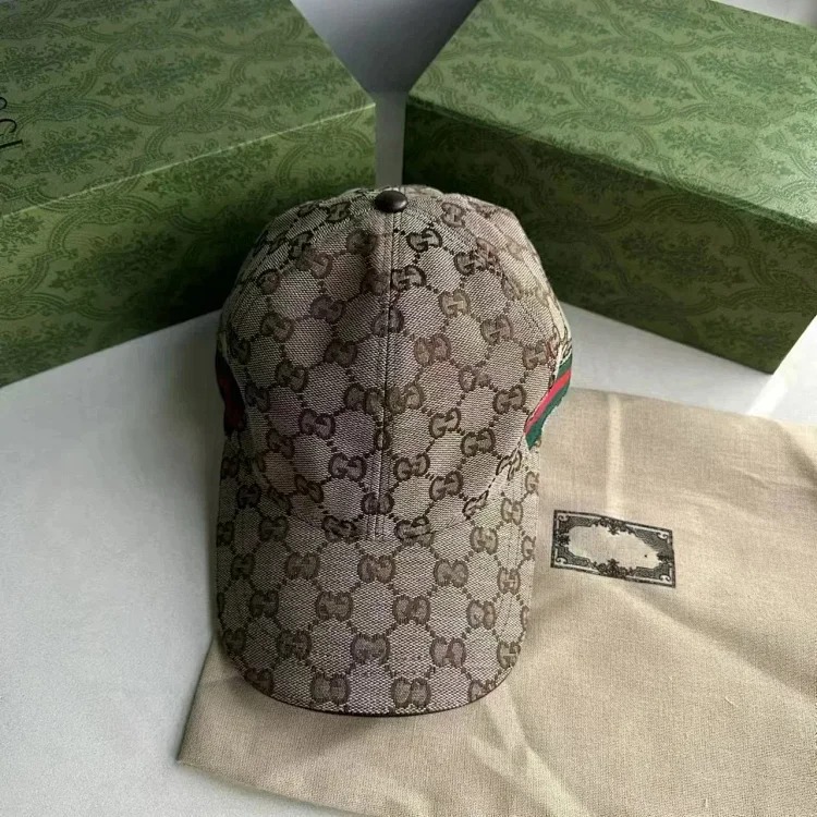 Gucci Peaked cap spring and summer ins Korean style trendy baseball cap double G pattern fashionable casual hat for men and women new versatile