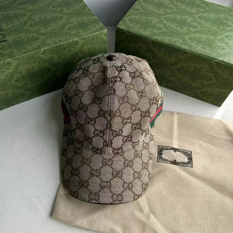 Gucci Peaked cap spring and summer ins Korean style trendy baseball cap double G pattern fashionable casual hat for men and women new versatile