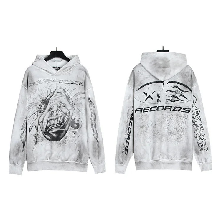 Washed and distressed hoodies for men and women, teenagers, foreign trade couples' sweatshirts