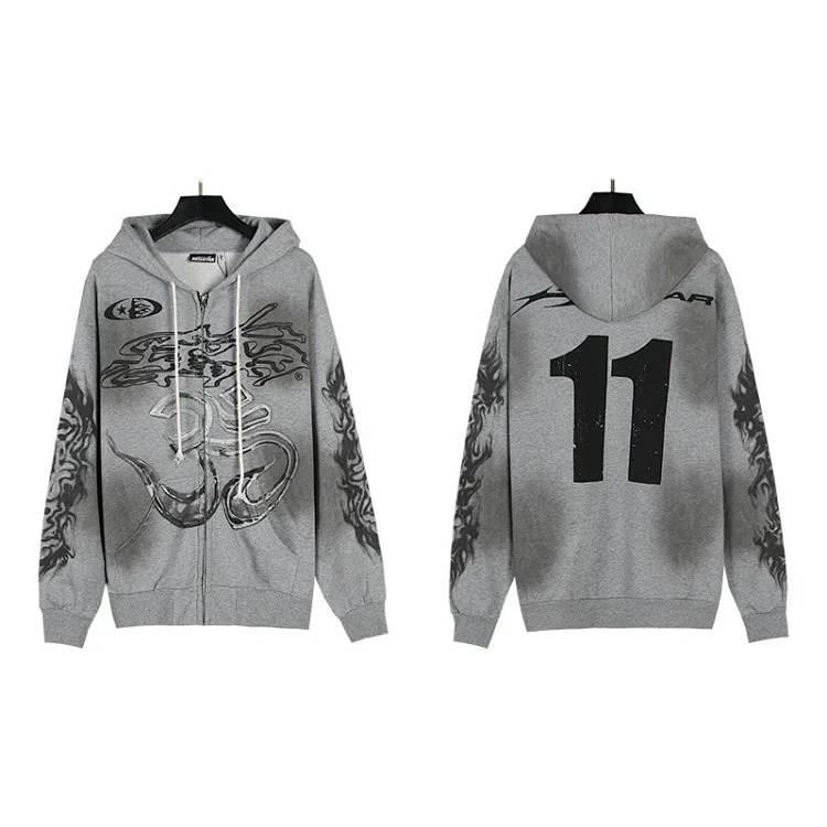 Washed and distressed hoodies for men and women, teenagers, foreign trade couples' sweatshirts