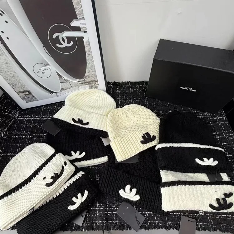 Hat Women's Autumn and Winter Woolen Hat Warm, Windproof and Cold Hat Versatile Letter Knitted Hat Outdoor Fashion Premium Baotou Hat F