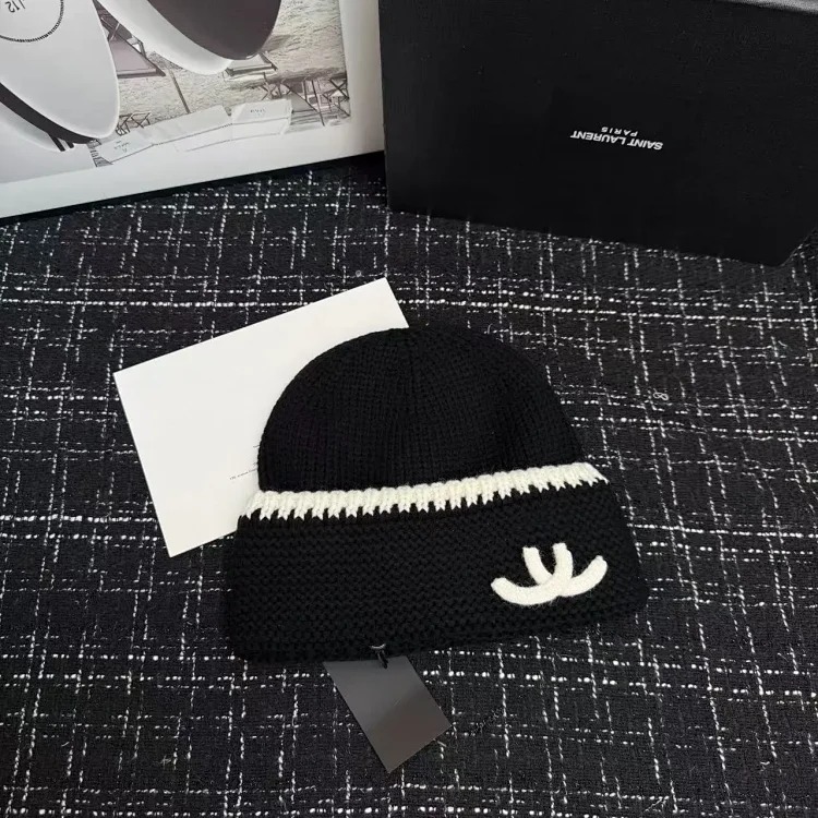 Hat Women's Autumn and Winter Woolen Hat Warm, Windproof and Cold Hat Versatile Letter Knitted Hat Outdoor Fashion Premium Baotou Hat F