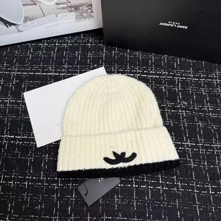 Hat Women's Autumn and Winter Woolen Hat Warm, Windproof and Cold Hat Versatile Letter Knitted Hat Outdoor Fashion Premium Baotou Hat F